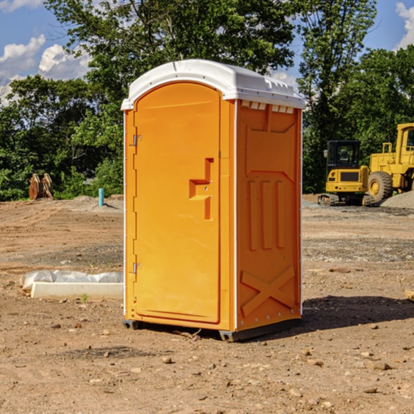 how often are the portable toilets cleaned and serviced during a rental period in Jamestown KS